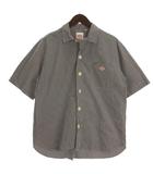 ダントン DANTON コットンポプリン ワークシャツ 半袖 ギンガムチェック JD-3609 ブラック 38