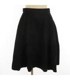 ユナイテッドアローズ UNITED ARROWS モヘヤ アルパカ混 スカート ひざ丈 ブラック 36 ■TC