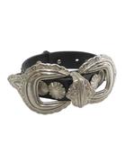 レザー バングル ブレスレット ウエスタンバックル コンチョ ブラック