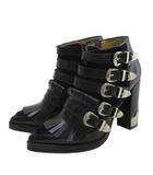 トーガ TOGA ウエスタンバックル ベロア ショート ブーツ ブーティ ブラック 37 23-23.5cm