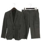 ジョンローレンスサリバン JOHN LAWRENCE SULLIVAN スーツ セットアップ チェック テーラード ジャケット ハーフパンツ グレー 34 ■TC