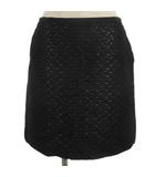 ユナイテッドアローズ UNITED ARROWS ラメ デザイン スカート ミニ ブラック 38 ■TC
