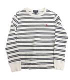 ボーダー Tシャツ カットソー 長袖 ホワイト系 S 8 ■TC
