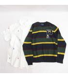 ポニー シャツ 半袖 セーター 長袖 2点セット 10-12 ホワイト グリーン M ■TC