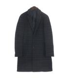 120s ブレンド チェック チェスターコート ネイビー L ■FF