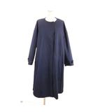 スタディオクリップ Studio Clip ノーカラー コート ロング M ネイビー ■FF