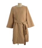 マイストラーダ Mystrada ノーカラー コート フレアスリーブ ベージュ 38 ■GY99