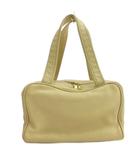 ヒロフ HIROFU レザー ハンドバッグ ベージュ