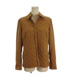 レリアン Leilian 中綿 キルティング ジャケット フェイクスエード キャメル 11 ■GY99