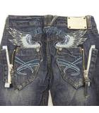 デニム パンツ フレア ブーツカット 刺繍 インディゴ 27 ■GY99