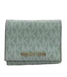 マイケルコース MICHAEL KORS ロゴ 三つ折り財布 グリーン ■GY99