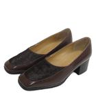  CASTING パンプス ハラコ レオパード柄 ブラウン 22cm ■GY99