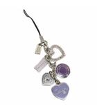 コーチ COACH キーホルダー チャーム ハート ラインストーン パープル ■GY99