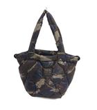 ダウン ハンドバッグ トート カモフラ ブラウン系