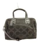 コーチ COACH シグネチャー オプアート ボストンバッグ 2way ショルダーバッグ ブラウン系