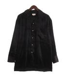 ベロア シャツ 長袖 ブラック M ■GY12