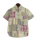 ハリウッドランチマーケット HOLLYWOOD RANCH MARKET 聖林公司 チェック シャツ 半袖 パッチワーク マルチカラー 0 ■GY12