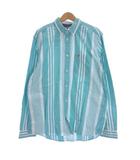 トミー TOMMY JEANS ボタンダウン BD ストライプ シャツ 長袖 コットン M ミントグリーン系 ■GY12