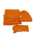 ユニクロ UNIQLO アニヤハインドマーチ ANYA HINDMARCH ストール ニット帽 手袋 3点セット オレンジ ■GY12