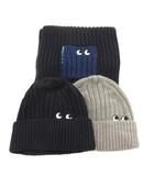 ユニクロ UNIQLO アニヤハインドマーチ ANYA HINDMARCH ニット帽 ストール 3点セット グレー ネイビー ■GY12