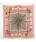 エルメス HERMES CANNES & POMMEAUX カレ90 スカーフ 大判 フランス製 ピンク