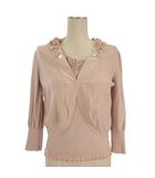 トゥービーシック TO BE CHIC アンサンブルニット カーディガン ニットカットソー 五分袖 ピンク 2 3 ■GY12