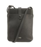 バルコス BARCOS フロントポケット付き レザー ポシェット ショルダーバッグ ブラック 260316E 鞄