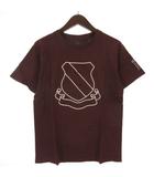 ナンバーナイン NUMBER (N)INE タグ付き ダメージ加工 エンブレム Tシャツ 半袖 ブラウン 2