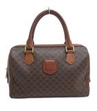 セリーヌ CELINE マカダム柄 ミニ ボストンバッグ ハンド ブラウン