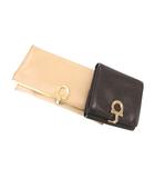 サルヴァトーレフェラガモ Salvatore Ferragamo 財布 ウォレット 2点セット レザー ガンチーニ 黒 ブラック ベージュ /FF ■GY47 ☆AA★