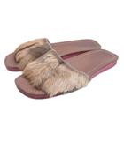 プラダ PRADA ハラコ サンダル ブラウン系 38 ■GY62