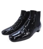プラダ PRADA エナメル サイドゴア ブーツ ブラック 35.5 ■GY62
