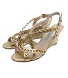 プラダ PRADA スタッズ サンダル ゴールド 35 ■GY62