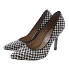 サルヴァトーレフェラガモ Salvatore Ferragamo 千鳥格子 パンプス ハラコ ブラック ホワイト  5.5 23cm ■GY62