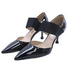 プラダ PRADA エナメル パンプス ストラップ ブラック 34.5 ■GY62