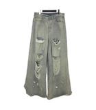 ヴェトモン VETEMENT DESTROYED BAGGY JEANS ダメージ加工 ワイド デニム パンツ 32 ライトインディゴ ☆AA★