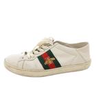 グッチ GUCCI スニーカー シューズ ローカット シェリーライン 刺繍 35.5 白 ホワイト /FF ■GY62