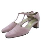 シャネル CHANEL ココマーク パンプス スエード アンクルストラップ ピンク 38 ■GY62