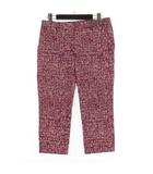 自由区 オンワード樫山 パンツ 七分丈 総柄 パープル系 38 ■GY74