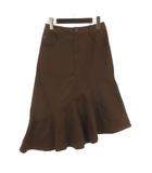 ダブルスタンダードクロージング ダブスタ DOUBLE STANDARD CLOTHING スカート アシンメトリー 36 ブラウン 260421E ■GY74