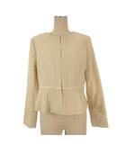 ナチュラルビューティーベーシック NATURAL BEAUTY BASIC ノーカラー ジャケット アイボリー M 260421E