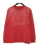 ショット SCHOTT Tシャツ 長袖 ダメージ加工 レッド M