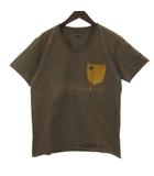 ショット SCHOTT Tシャツ 半袖 レザーポケット カーキ L