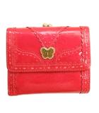 アナスイ ANNA SUI 三つ折り財布 ウォレット レザー がま口 ピンク 260515E