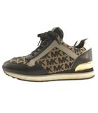 マイケルコース MICHAEL KORS MADDY TRAINER シグネチャー スニーカー 7 ブラック ベージュ系 260515E 靴