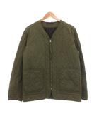 ザラ ZARA キルティングジャケット ブルゾン M カーキ ノーカラー /SX