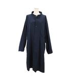 ワイズ Y's BORN PRODUCT スタンドカラー シャツ ワンピース ロング 2 ネイビー YW-D81-002