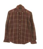 ラルフローレン RALPH LAUREN チェック シャツ 長袖 ブラウン系 M ■GY28 ☆AA★