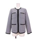 アナイ ANAYI 25AW ニット ジャケット ノーカラー グレー 38