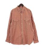 エルエルビーン L.L.BEAN チェック シャツ 長袖 シアサッカー オレンジ系 XL